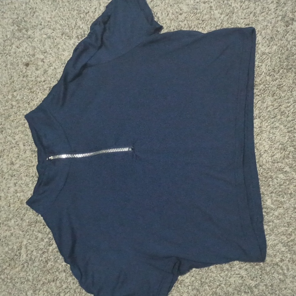 Navy Blue Crop Top